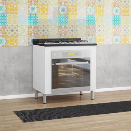 Balcão para Forno e Cooktop Bartira Rubi com 5 Bocas - 80,1cm de largura