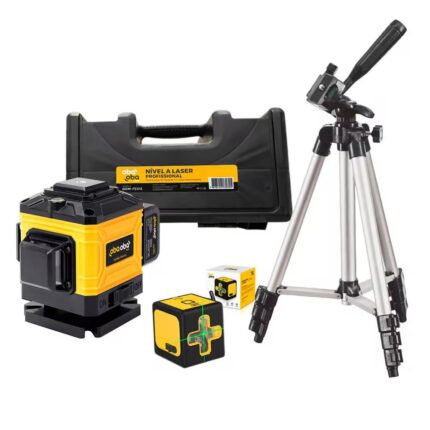 Kit Nível a Laser Profissional 3D 12 Linhas e 2 Linhas com Tripé e Controle Remoto Alta Precisão