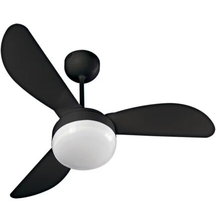 Ventilador De Teto Ventisol Fênix LED Preto 3 Pás Com Controle Remoto Inverter Bivolt