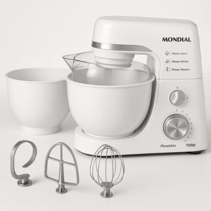 Batedeira Planetária Mondial BP-03W-2B com 12 Velocidades e 700W - Branca